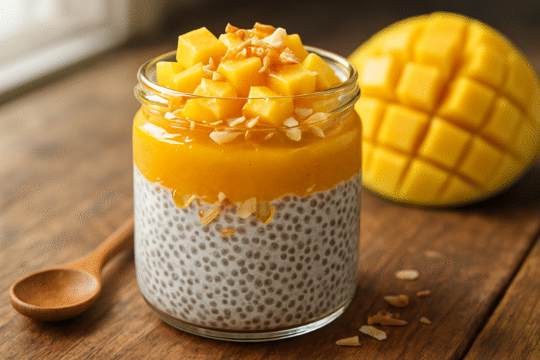 Chia Pudding Mangga Kelapa: Sarapan Sehat, Praktis, dan Lezat