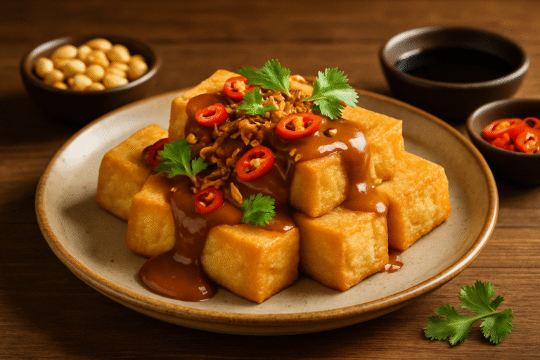 Tahu Lembut Saus Kacang Pedas Manis: Camilan Sore yang Menggoda Selera